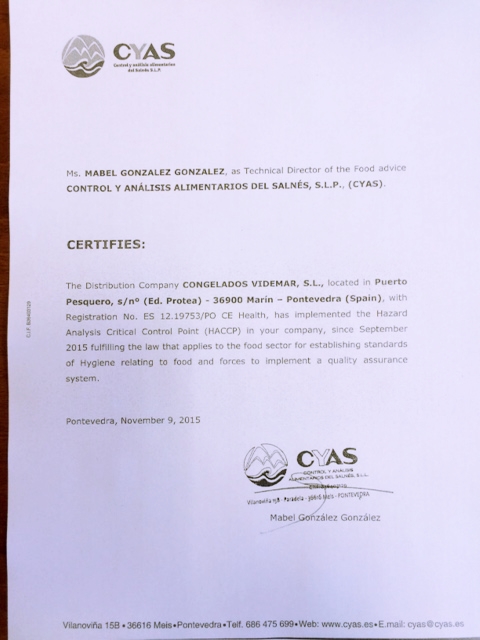 Certificado APPC Videmar